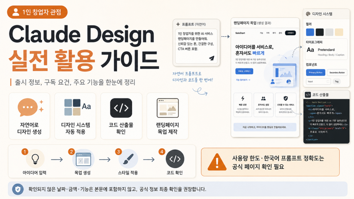 Claude Design(클로드 디자인) 활용:혼자서 프로토타입 직접 만드는 법