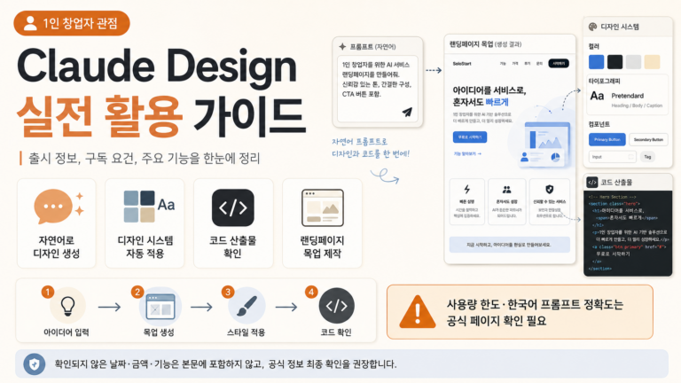 Claude Design(클로드 디자인) 활용:혼자서 프로토타입 직접 만드는 법