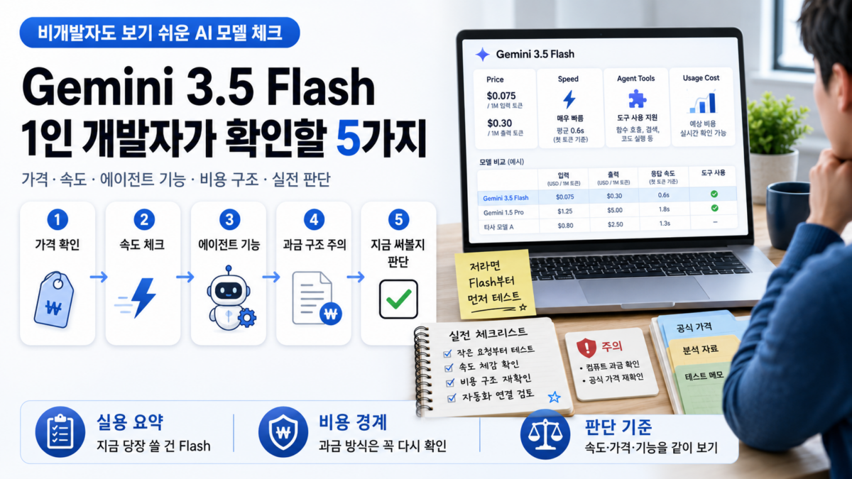2026년 Gemini 3.5 Flash 출시, 1인 개발자가 확인할 5가지