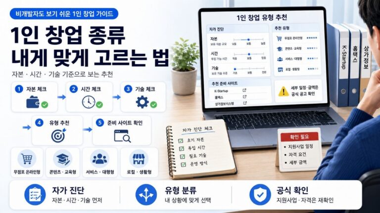 내게 맞는 1인 창업 종류, 성향별 추천과 준비 사이트
