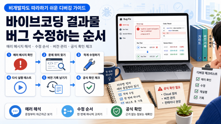 바이브코딩 버그 수정, 기초부터 따라하는 디버깅 순서